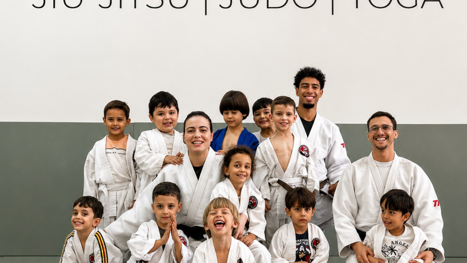 Crianças em aula de Jiu-Jitsu